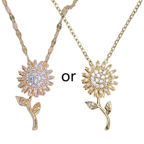 My Sunshine Sunflower Pendentif Collier Mode Tournesol Rotatif