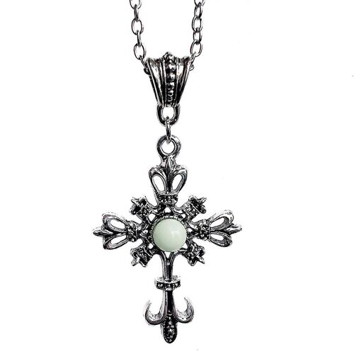 Cross Pendentif Collier Punk Choker Collier De Pierre Lumineuse Bijoux Gothiques