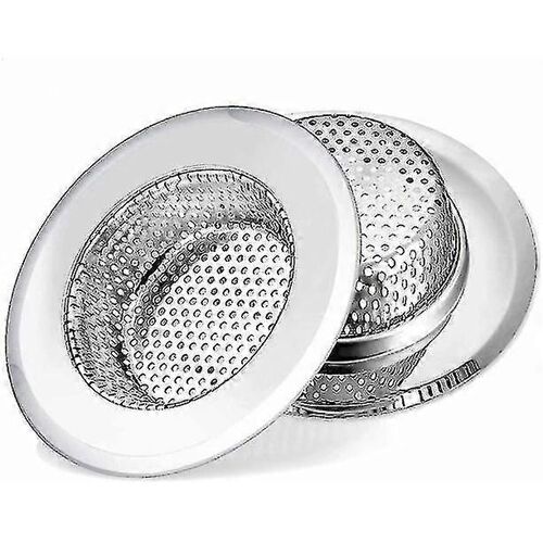 2 Pack Évier de cuisine Crépine En acier inoxydable Drain Passoire Filtre Panier Poubelle Poubelle Bouchon Attrape-linge