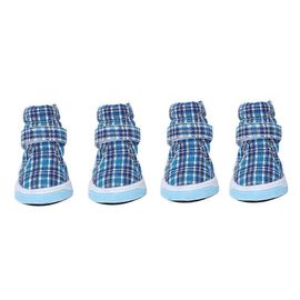 4 Pcs Bleu Antidérapant Chien Doux Tissu Chaussures De Sport En Plein Air Respirant Chiot Baskets(#3)