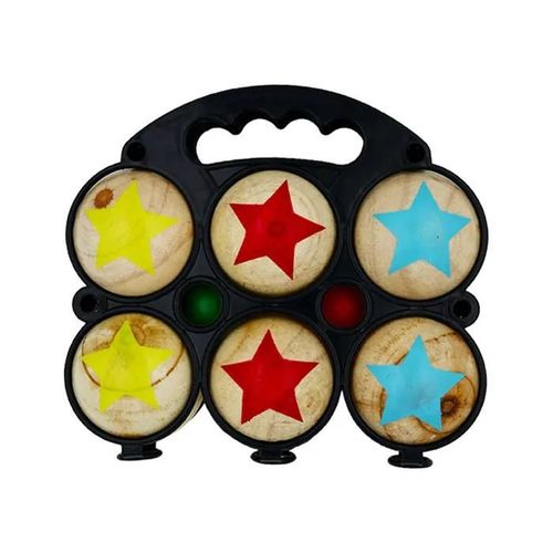 Panier De 6 Boules De Pétanque En Bois Léger Pour Les Enfants