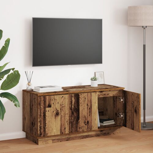 Vidaxl Meuble Tv Bois Ancien 100x38x49 Cm Bois D'ingénierie