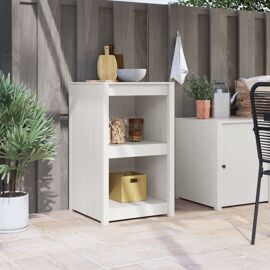 Vidaxl Cabinet De Cuisine Extérieur Blanc 55x55x92 Cm En Bois Massif