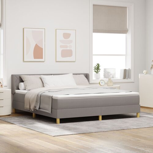 Lit à ressorts vidaXL avec matelas taupe 180x200 cm tissu, Tête de lit vidaXL design blocs diamants taupe 180 cm tissu