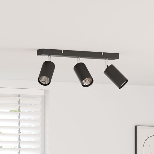 vidaXL Projecteur de Plafond 3 Voies Ajustable Noir GU10