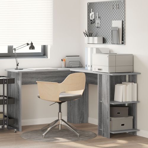 Vidaxl Bureau D'angle Gris Sonoma Gris Mdf Standard