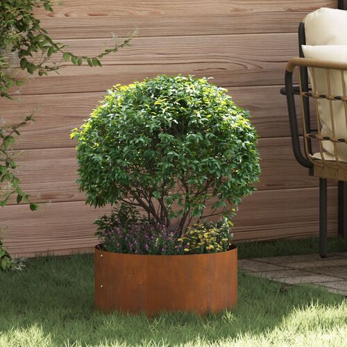 vidaXL Pot en acier corten Acier corten Grand Durable Rond