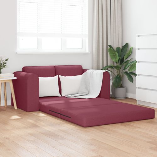 Vidaxl Canapé Lit De Sol 2-En-1 Rouge Vin 148x71x83 Cm Tissu