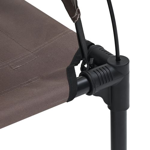 Vidaxl Lit Pour Chien Surélevé Avec Toit Amovible Marron Xl Acier