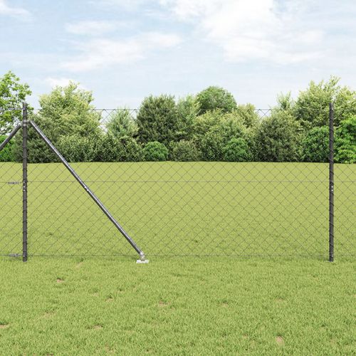 Vidaxl Clôture En Treillis Avec 13 Poteaux En Pointe 1,2x25 M En Acier Galvanisé