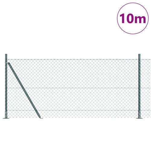 Vidaxl Clôture En Treillis Avec 7 Poteaux De 0.8x10 M En Acier Galvanisé