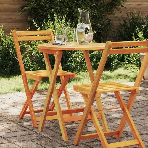 Vidaxl Table De Jardin Pliante Ronde Ø60x72 Cm En Bois D'acacia Massif