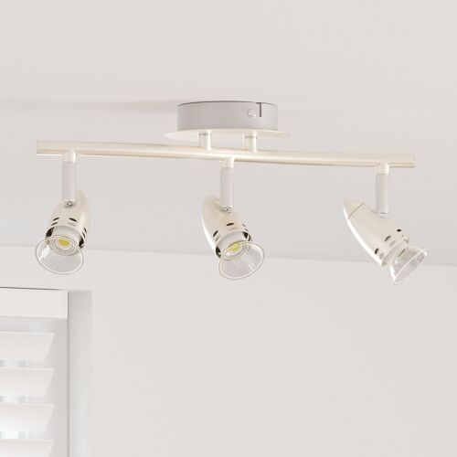 vidaXL Projecteur de plafond à 3 voies ajustables Nickel mat GU10