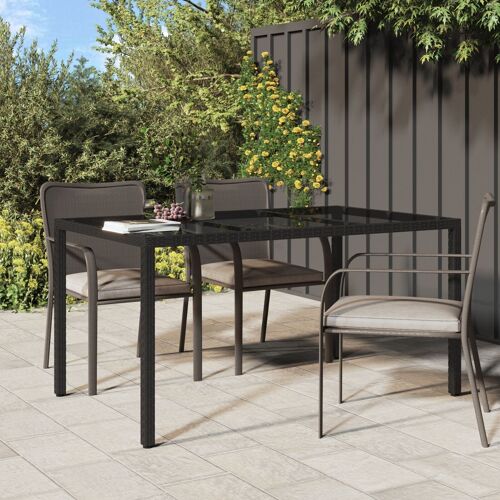 vidaXL Table de repas de jardin noire 150x90x75 cm Poly Rattan