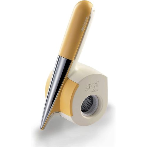 Hamiltion-Gratì Waterproof 457 Râpe Électrique Rechargeable Sans Fil Lavable À L'Eau Courante, Idéale Pour Le Fromage, Le Pain, Le Chocolat, Les Fruits Secs, 2 Rouleaux En Acier Inoxydable, Blanc / J