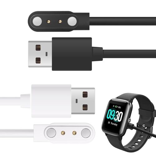 Lot De 2 Câbles De Charge Usb Magnétiques Pour Montre Intelligente, Espacement 2 Broches 4 Mm, Compatibles Avec Dafit Nerunsa Radley Reflex Active Kit De Chargeur Magnétique Univer[Usbc701]