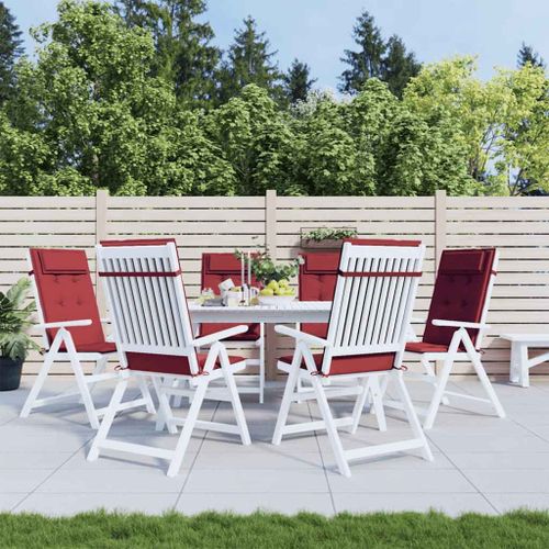 Vidaxl Coussins De Chaise À Dossier Haut Lot De 6 Rouge Bordeaux