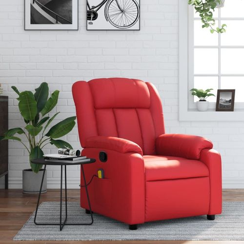 Vidaxl Fauteuil De Massage Inclinable Rouge Similicuir