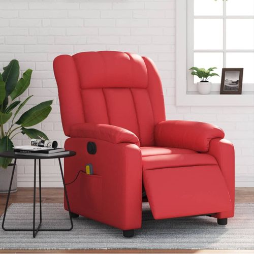 Vidaxl Fauteuil De Massage Inclinable Électrique Rouge Similicuir