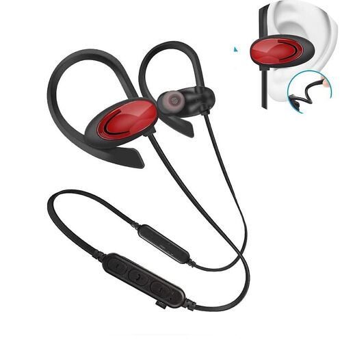 Casque de sport Bluetooth avec basses riches, 4 heures d'autonomie, micro intégré et plusieurs tailles d'écouteurs