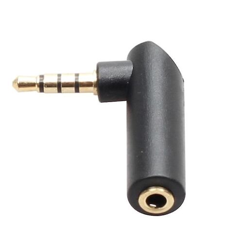 Câble d'extension pour écouteurs coudés mâle vers femelle 3,5 mm - Adaptateur audio plaqué or, compact et durable