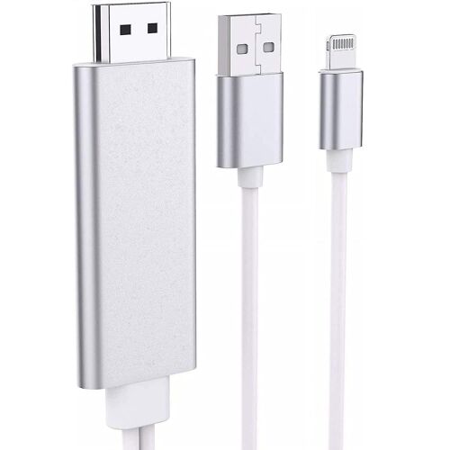 Adaptateur iPhone vers HDMI - Écran HD 1080p, Plug & Play, compatible iPhone, iPad, iPod