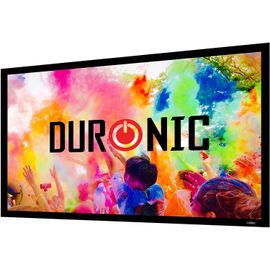 Duronic FFPS150 /169 Ecran de projection fixe de 150 pouces ou 381 cm ? Ratio 16:9 ? Monture en métal avec revêtement velours et toile extensible anti-pli ? Installation murale idéale pour home cinéma