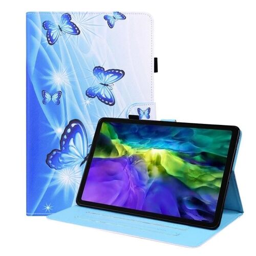 Coque Ipad Pro 11 - Rabat En Cuir À Motif Animal Avec Support Et Fentes Pour Cartes - Sunsky Blue Butterfly