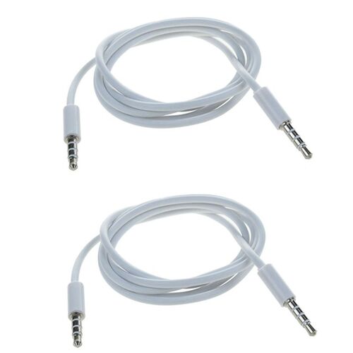 Câble de connecteur mâle-mâle pour enregistrement de voiture, 2 pièces, 4 pôles, 1m, 3.5mm, audio, rette, sauna, téléphone