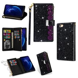 Coque en cuir pour iPhone 6 Plus / 6s Plus - Fentes pour plusieurs cartes,Design scintillant,SUNSKY
