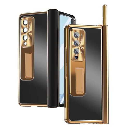 Coque Samsung Galaxy Z Fold4 - Double charnière en alliage d'aluminium antichoc,or noir or