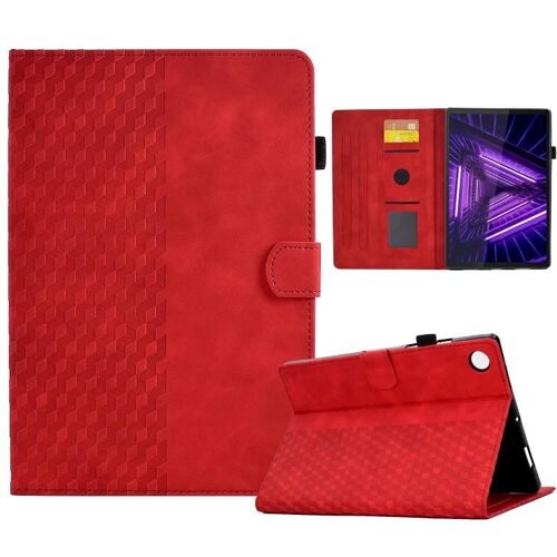 Coque Lenovo Tab M10/M10 Plus - Coque Intelligente En Cuir Gaufré Losange