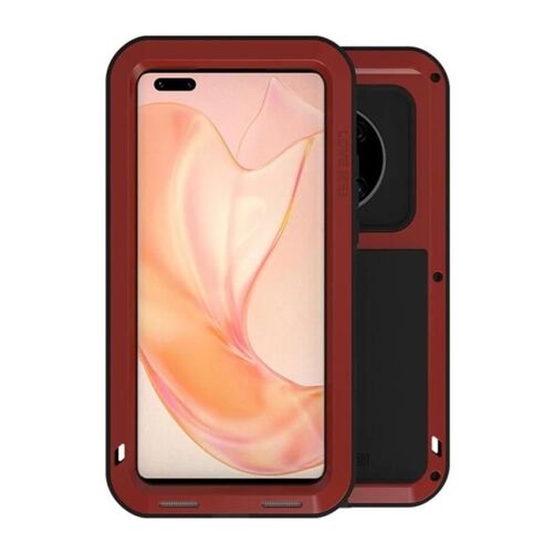 Coque Huawei Mate 40 Pro - LOVE MEI Métal Antichoc Étanche Rouge Rouge