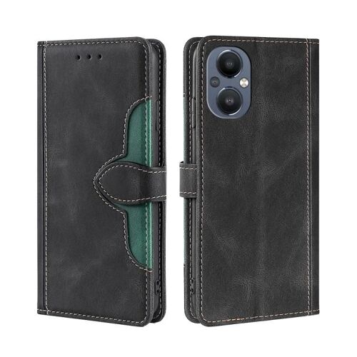 Coque de téléphone en cuir OnePlus Nord N20 5G - Boucle magnétique,chapeau de paille design noir
