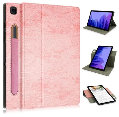 Coque Samsung Galaxy Tab A7 10.4 - Coque En Cuir Pivotante À 360°,Rose Rose