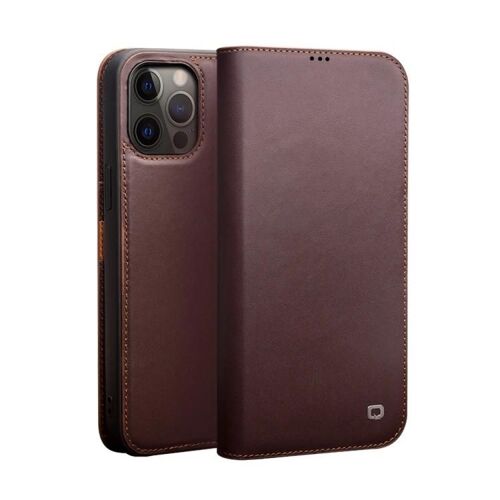 Étui en cuir pour iPhone 12 Pro Max - Rabat horizontal,Fentes pour cartes,Portefeuille,Marron - SUNSKY Brown