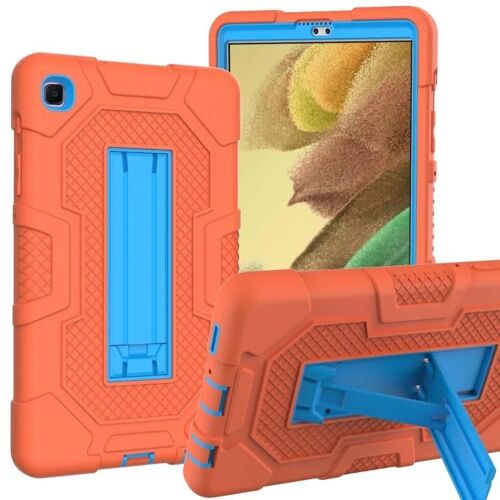 Coque Samsung Galaxy Tab A7 Lite - Silicone Antichoc + Pc,Support,Orange Bleu Orange