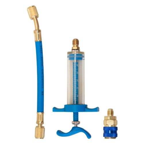 Injecteur D'huile Et De Colorant Automatique A/C, 1oz Avec Adaptateur De Couremplaçant Rapide Côté Bas 134a 1/4, Outils De Réparation De Climatisation, Injection Manuelle Omicrophone