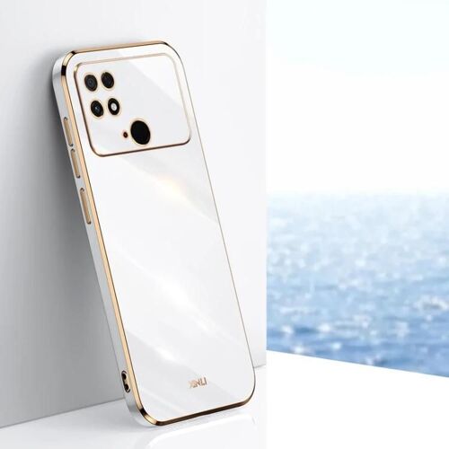 Xiaomi Poco C40 Coque De Téléphone En Tpu - 6d Electroplate,Bord Droit,Blanc Blanc