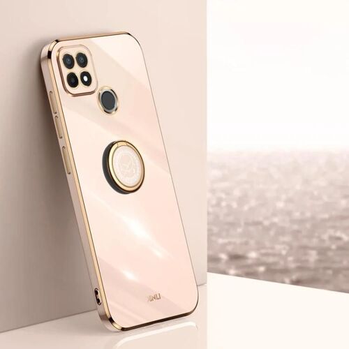 Coque de téléphone Realme C21Y - TPU 6D Electroplate avec support d'anneau,rose rose