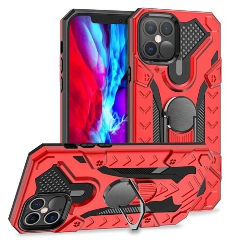 Sunsky Pour Iphone 12 Pro Max Iron Knight Series 2 En 1 Pc + Étui De Téléphone En Tpu Avec Support D'anneau Pour Iphone 12 Pro Max Rouge