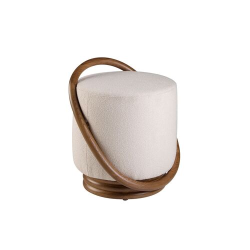 Pouf de Rangement 40x44x44 cm en Tissu Gris avec Compartiment Intérieur et Poignée en Cuir – Structure en Bois Contreplaqué – Ángel Cerdá S.L.