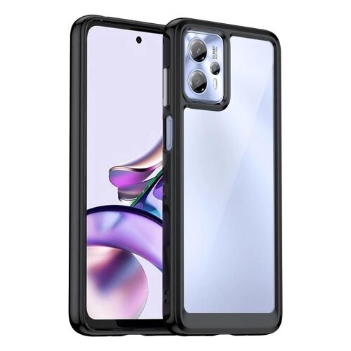 Coque de téléphone Motorola Moto G13 - Acrylique coloré + protection TPU Noir