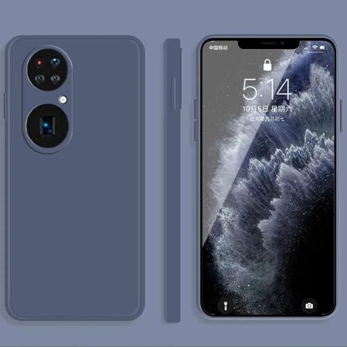 Coque Huawei P50 Pro - Couleur unie imitation silicone liquide,couverture complète,gris gris