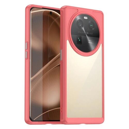 Coque de téléphone OPPO Find X6 5G - Acrylique coloré + protection TPU rouge