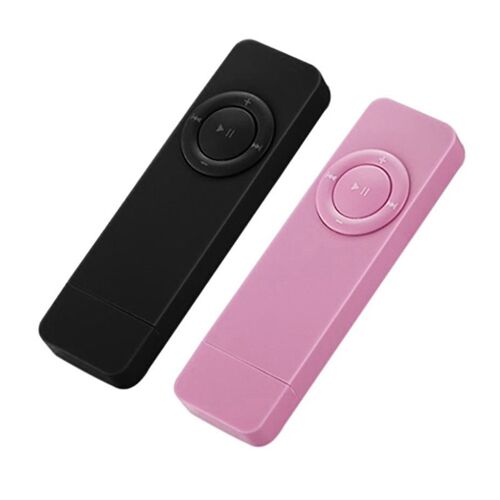 Disque U portable USB dehors Mini, régularise 3 lecteurs de musique, prend en charge la carte TF 32 Go, noir et rose, 2 pièces