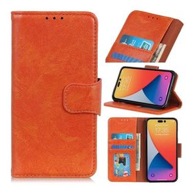 Coque En Cuir Pour Iphone 14 Pro Max - Texture Nappa,Orange - Sunsky Orange
