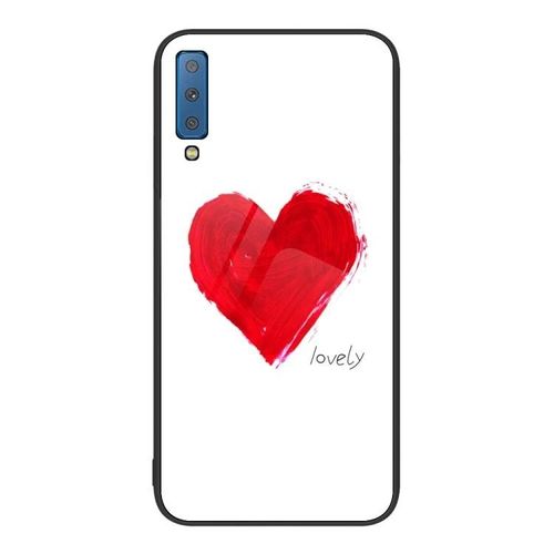 Coque De Téléphone Samsung Galaxy A7 2018 - Verre Peint Coloré Design Love