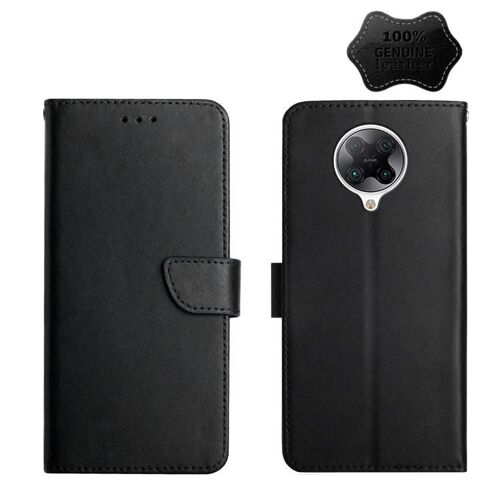 Étui à rabat en cuir véritable pour Xiaomi Redmi K30 Pro - Résistant aux empreintes digitales,Noir Noir
