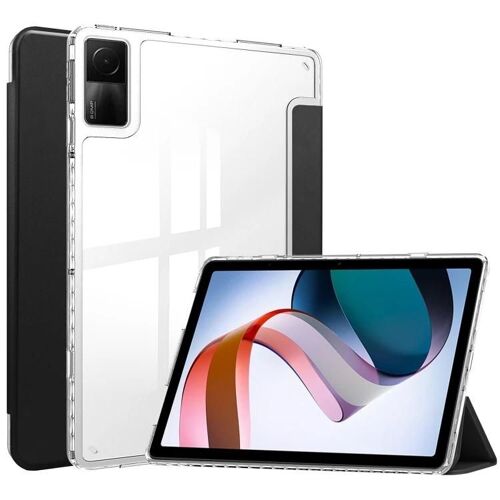 Xiaomi Redmi Pad 10.6 Case - Coque En Cuir 3 Plis,Dos Transparent Noir